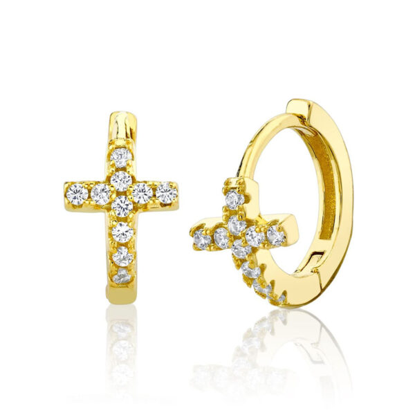 hoop earrings with cross design
