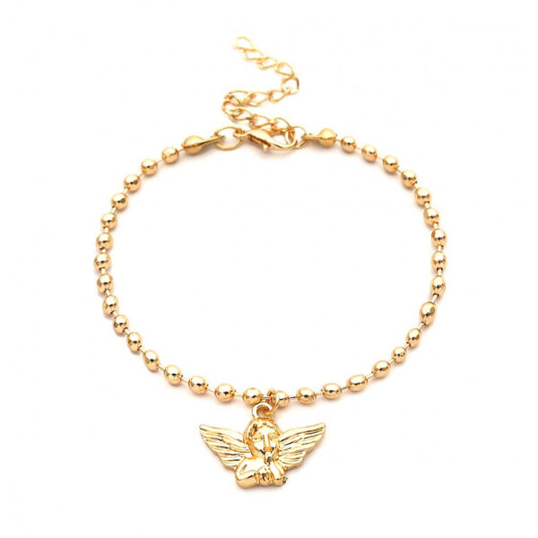 gold plated angel pendant ball chain bracelets