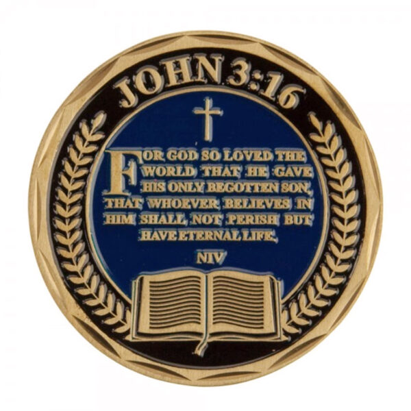 religious challenge coin with bible verses