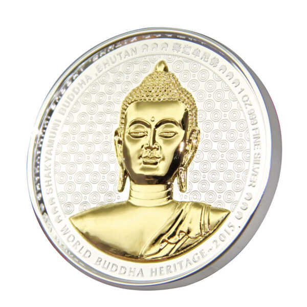 dual-tone plated buddha coin