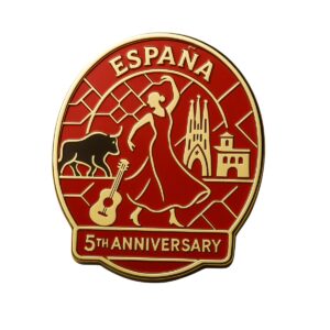 Pin esmaltado personalizado de Espana con bailaora toro y guitarra para aniversario