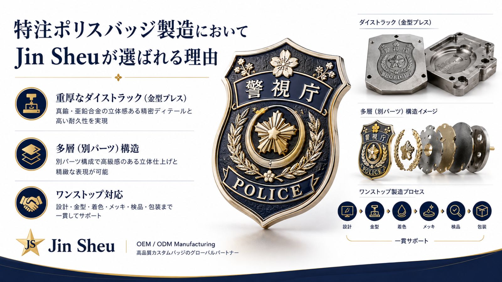 オリジナル ポリスバッジ 製作｜OEM警察バッジ・金属徽章メーカー