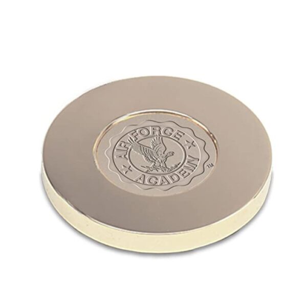 gold plated metal round paper weight