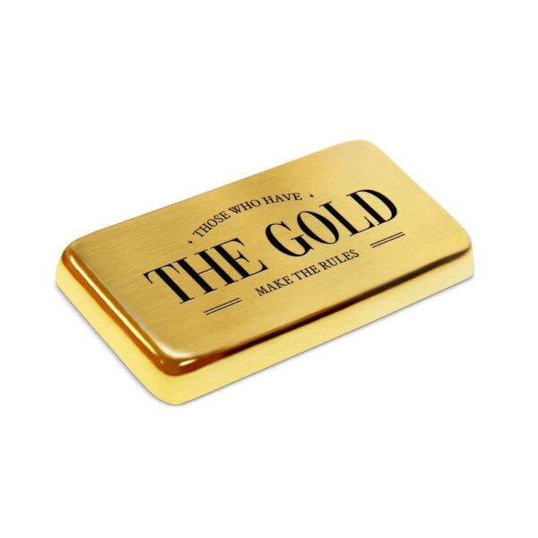 custom logo printed gold bullion design paperweight