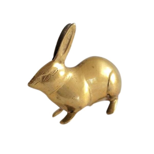 brass 3D metal rabbit paperweight gift