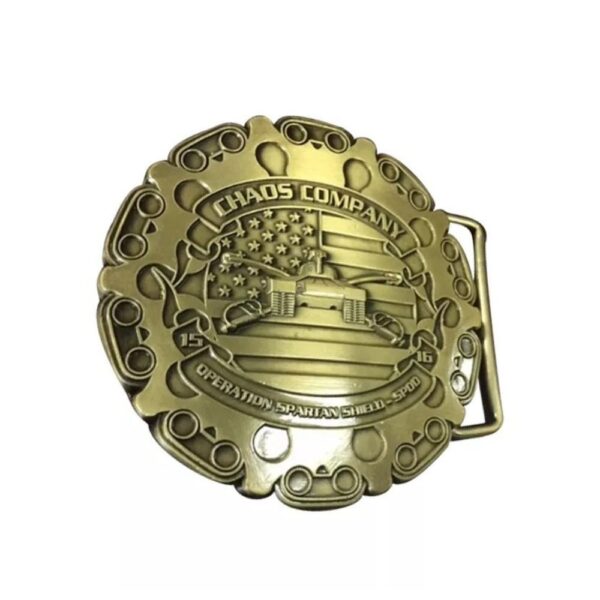 custom stamped brass belt buckle