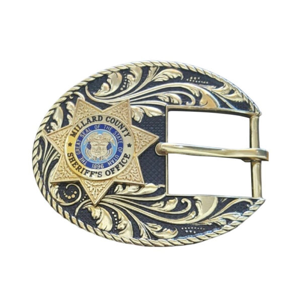 custom made police badge metal belt buckle