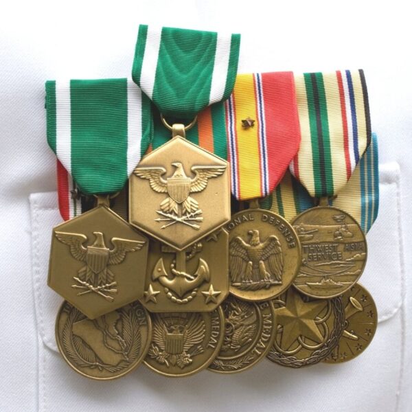 custom army award medal with satin drape