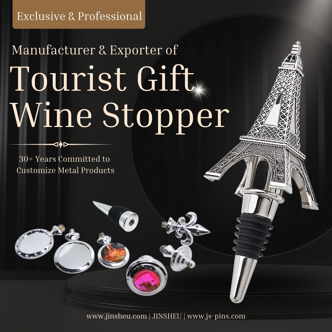 custom tourist gift metal wine stopper-1