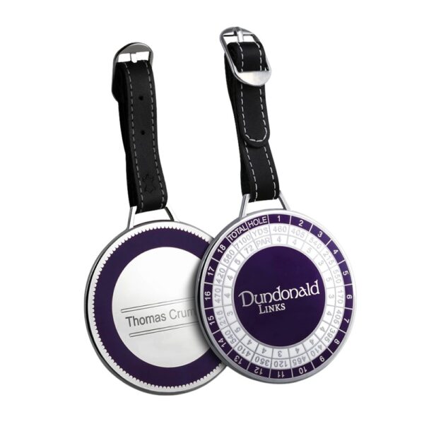 manufacturer custom logo golf bag tag with leather strap