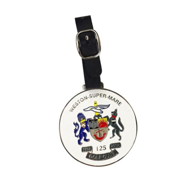 custom round soft enamel golf bag tag