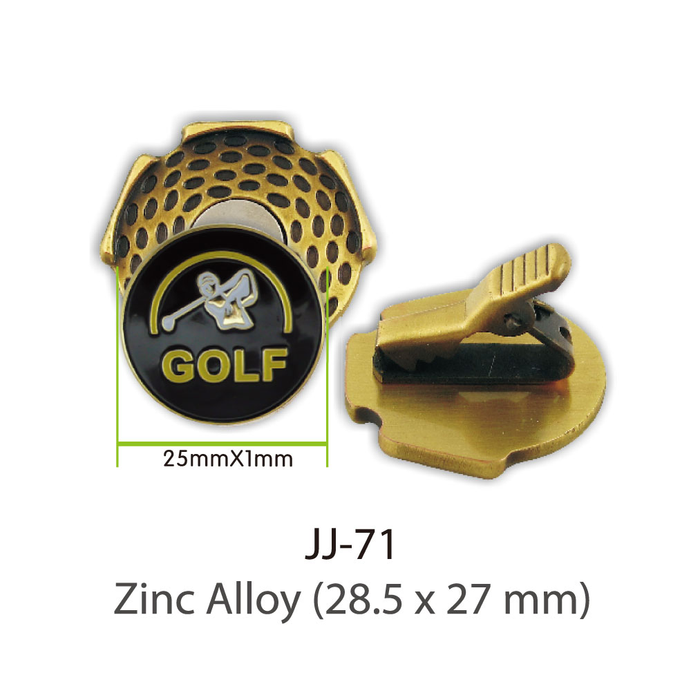 personalized zinc alloy golf ball marker hat clip