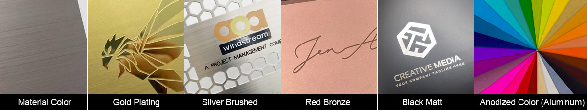various color finishing for custom metal cards