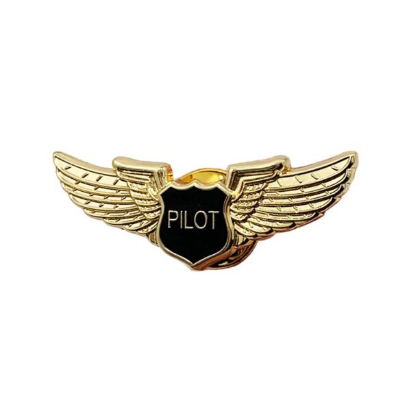 custom pilot wings logo imitation hard enamel pin badge made from jin sheu