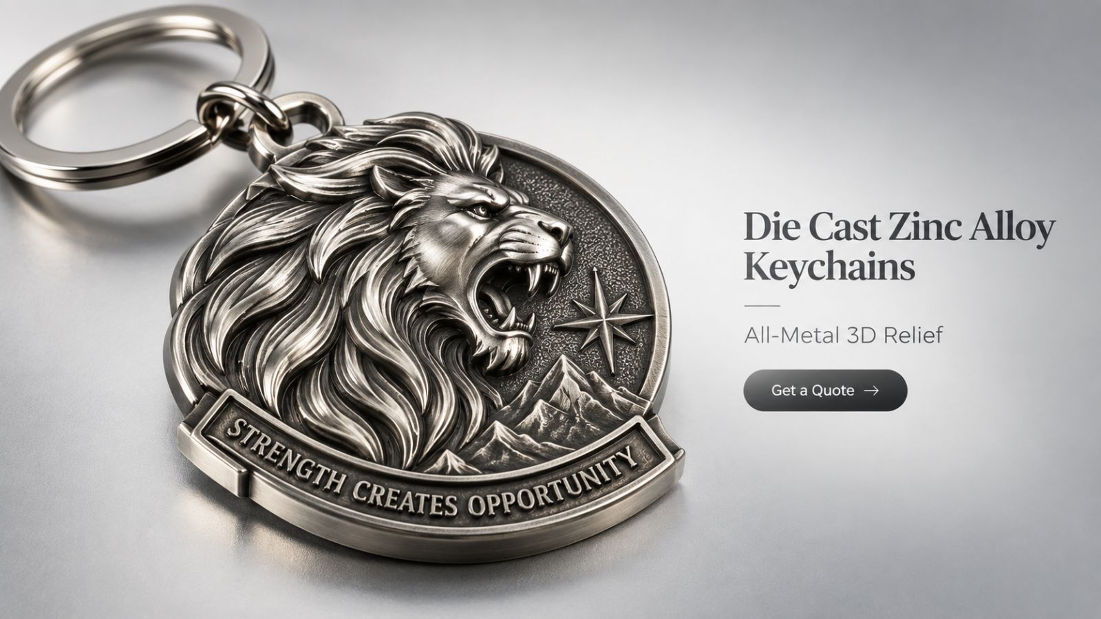 Custom Die Cast Zinc Alloy 3D Relief Keychains Wholesale