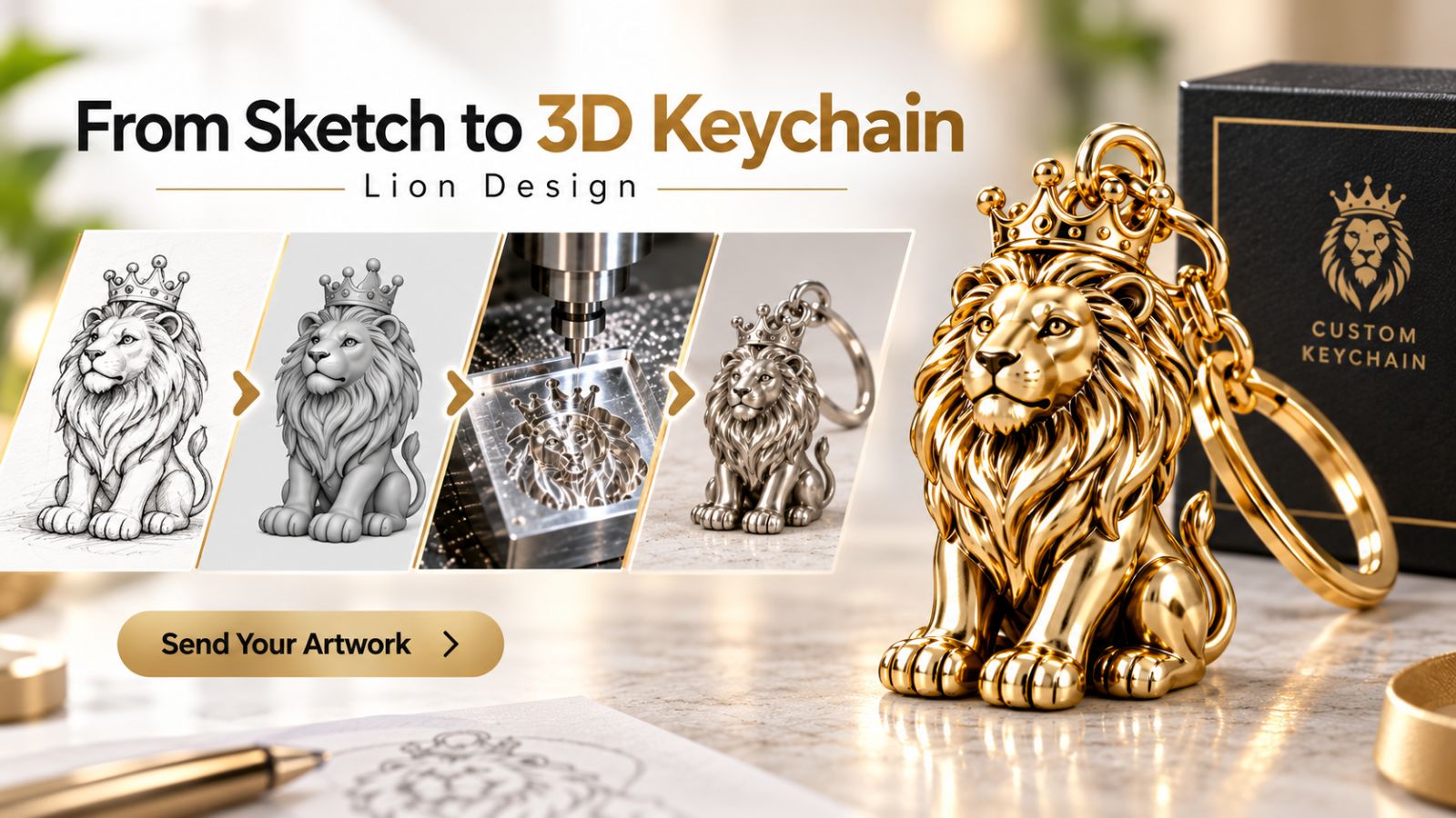 Custom 3D Metal Keychain OEM ODM Manufacturing Process