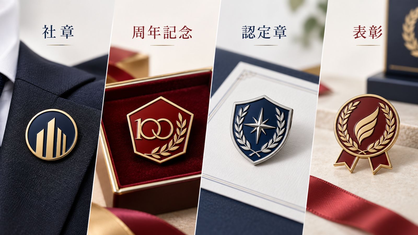 ビジネス向け特注七宝ピンバッジ・社章・周年記念・表彰章製作