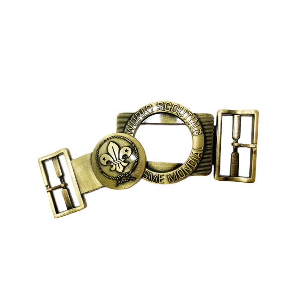 Custom logo belt buckles for world scout, boy scout zinc alloy material made from jin sheu