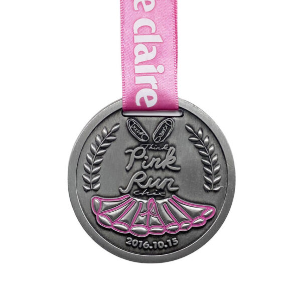 custom pink run sports marathon finisher medal