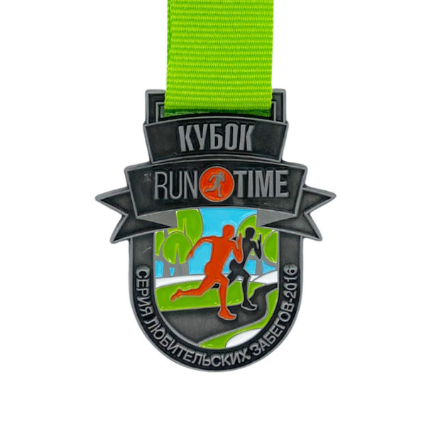 wholesale custom soft enamel stamped run medal