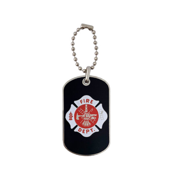 fire fighter logo personalized metal enamel dog tag
