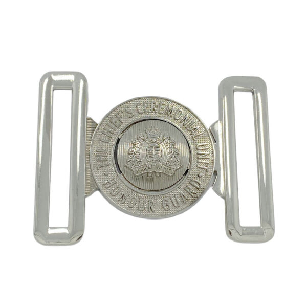custom silver plated interlocking belt buckle