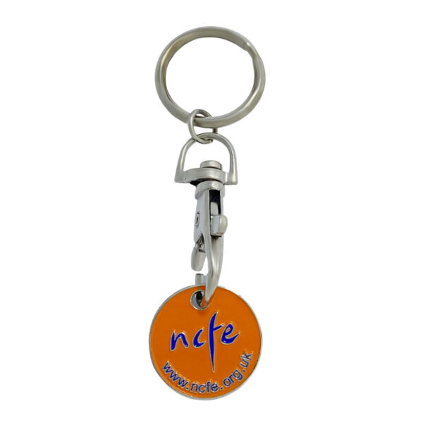 personalized soft enamel shopping coin keychain