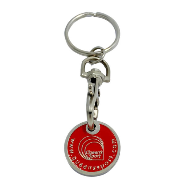 bulk custom logo enamel trolley coin keychain