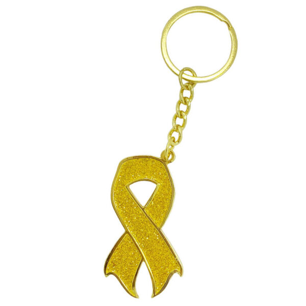 custom glittering awareness ribbon keychain