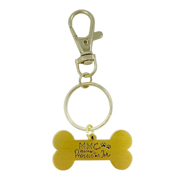 custom dog bone shaped metal key tag