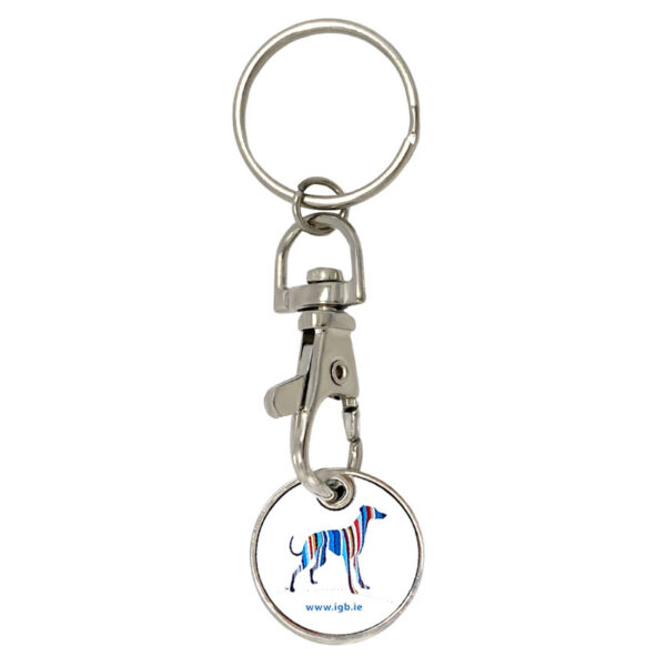 aluminum printed decal trolley coin key chain