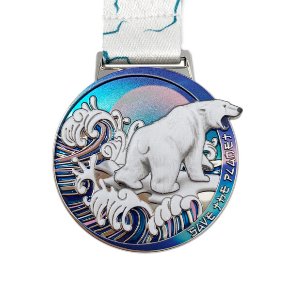 polar bear 3D UV printing metal medal