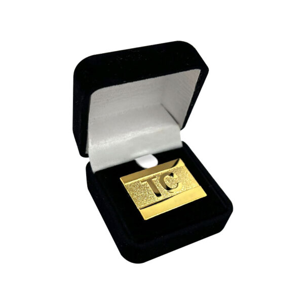 custom logo gold plated lapel pins with velvet box