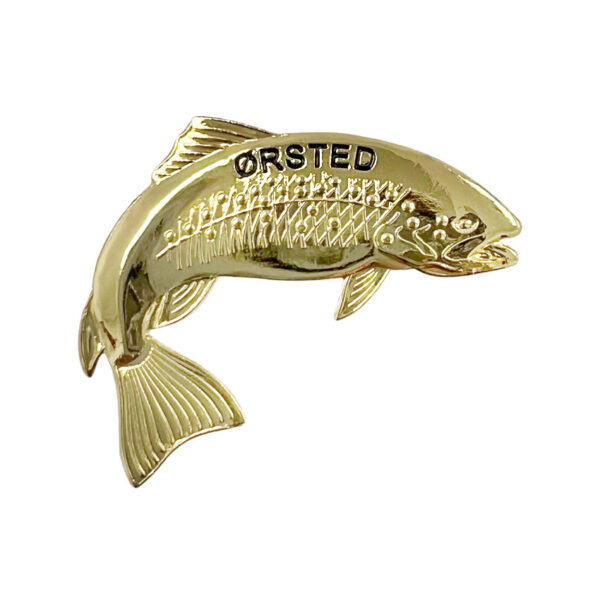 custom gold fish shape metal pins