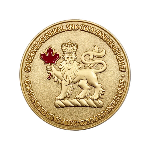3D relief lion logo gold sandblasting commemorative coin