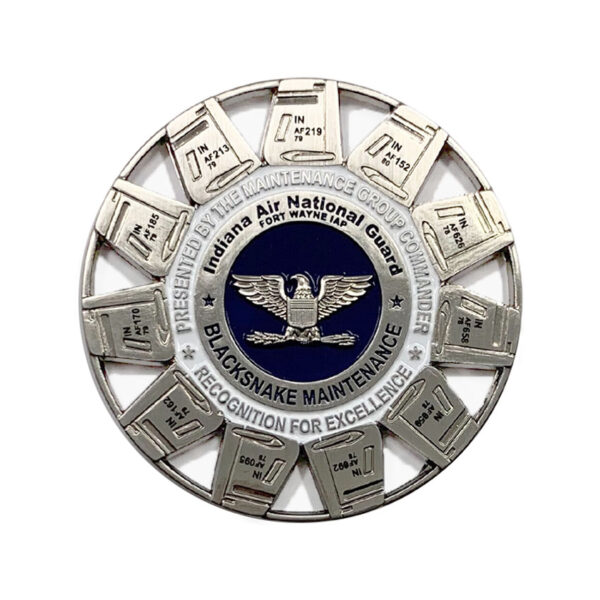 eagle logo 3D relief silver cut out coin