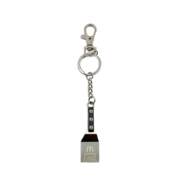 spatula shape custom logo metal keychain