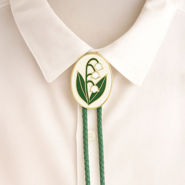 cute and grace bolo tie for women custom logo lily of the valley