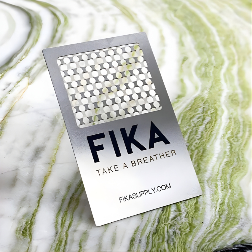 stainless steel custom metal business card etched logo made by jin sheu