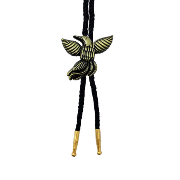 ancient gold finishing custom bird 3D design bolo tie