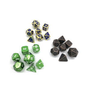 custom dnd dice set green blue and antique version