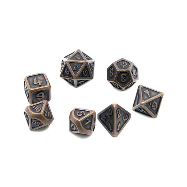 custom dungeons and dragons dice antique copper plating