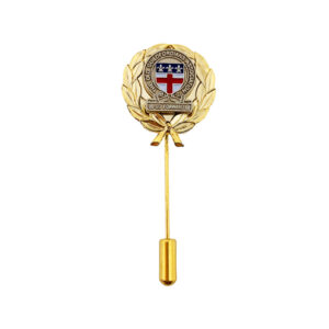 gold finishing custom logo enamel stick pin brooch