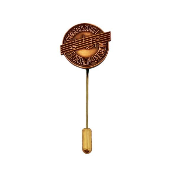ancient copper finishing musical note logo stick pin brooch