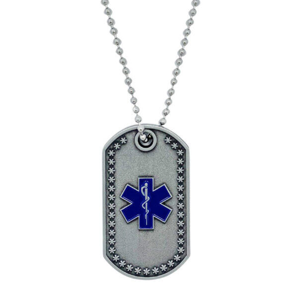 custom metal soft enamel medical dog tag necklace
