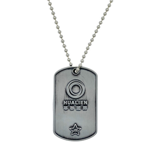promotional 3D logo dog tag pendant with long ball chain