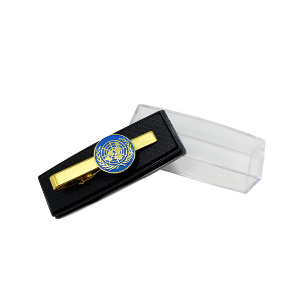 custom enamel tie bar with box made from js pins