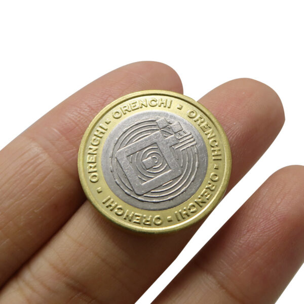 custom bi-metal coin colored arcade token