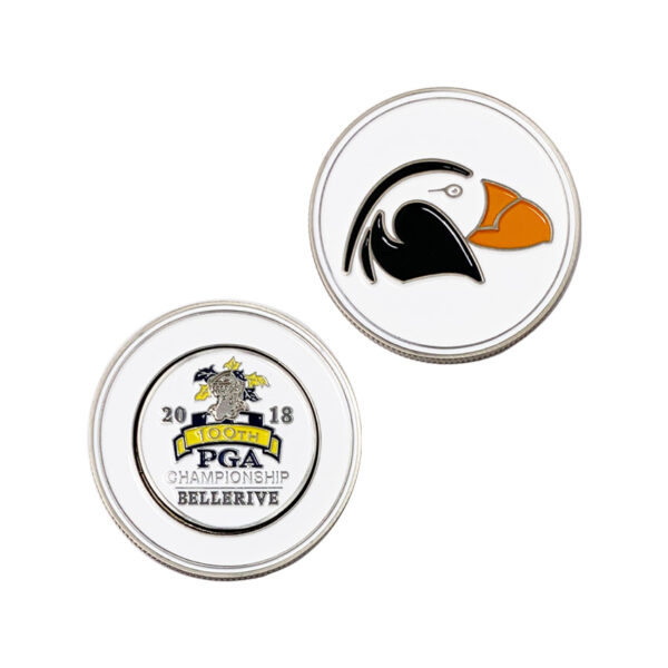 white hard enamel custom animal design golf ball marker coin