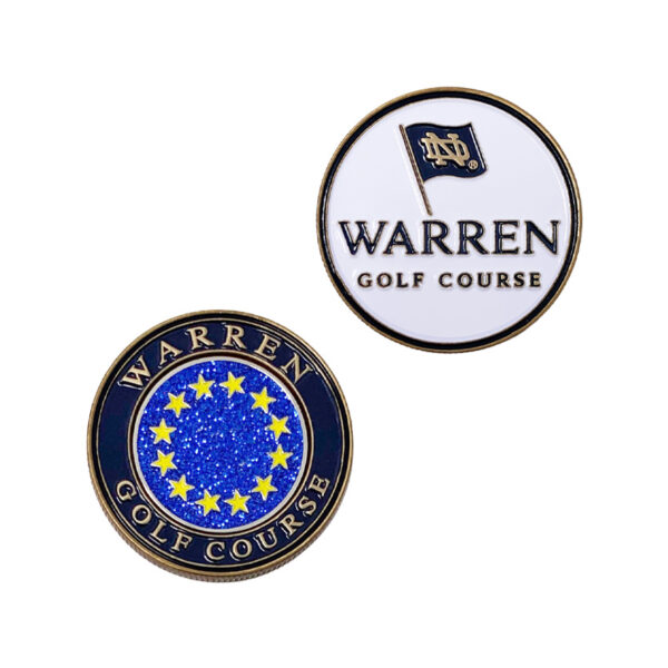 golf club custom made golf coin markers with glitter